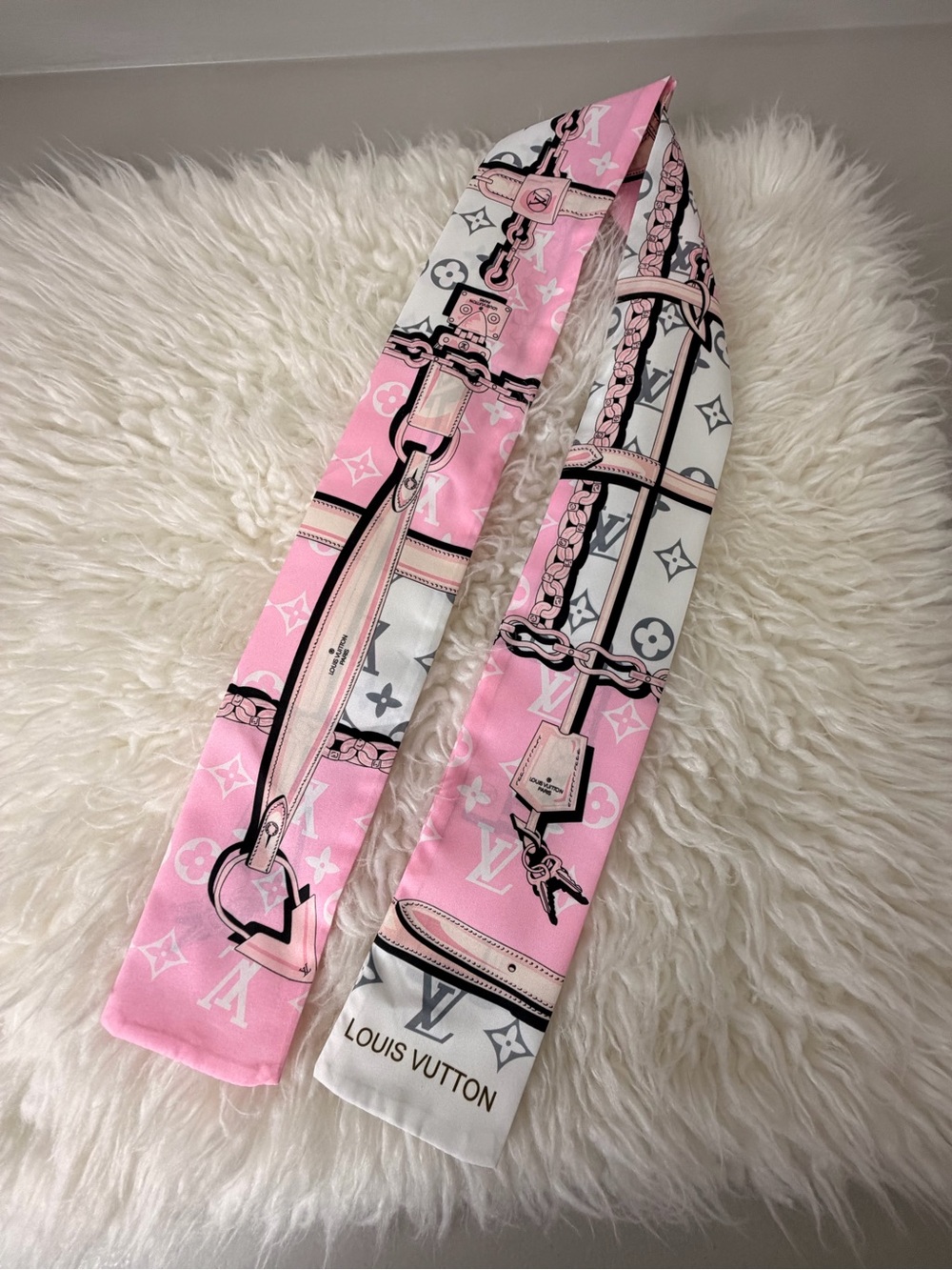 Pink Monogram Twilly Scarf